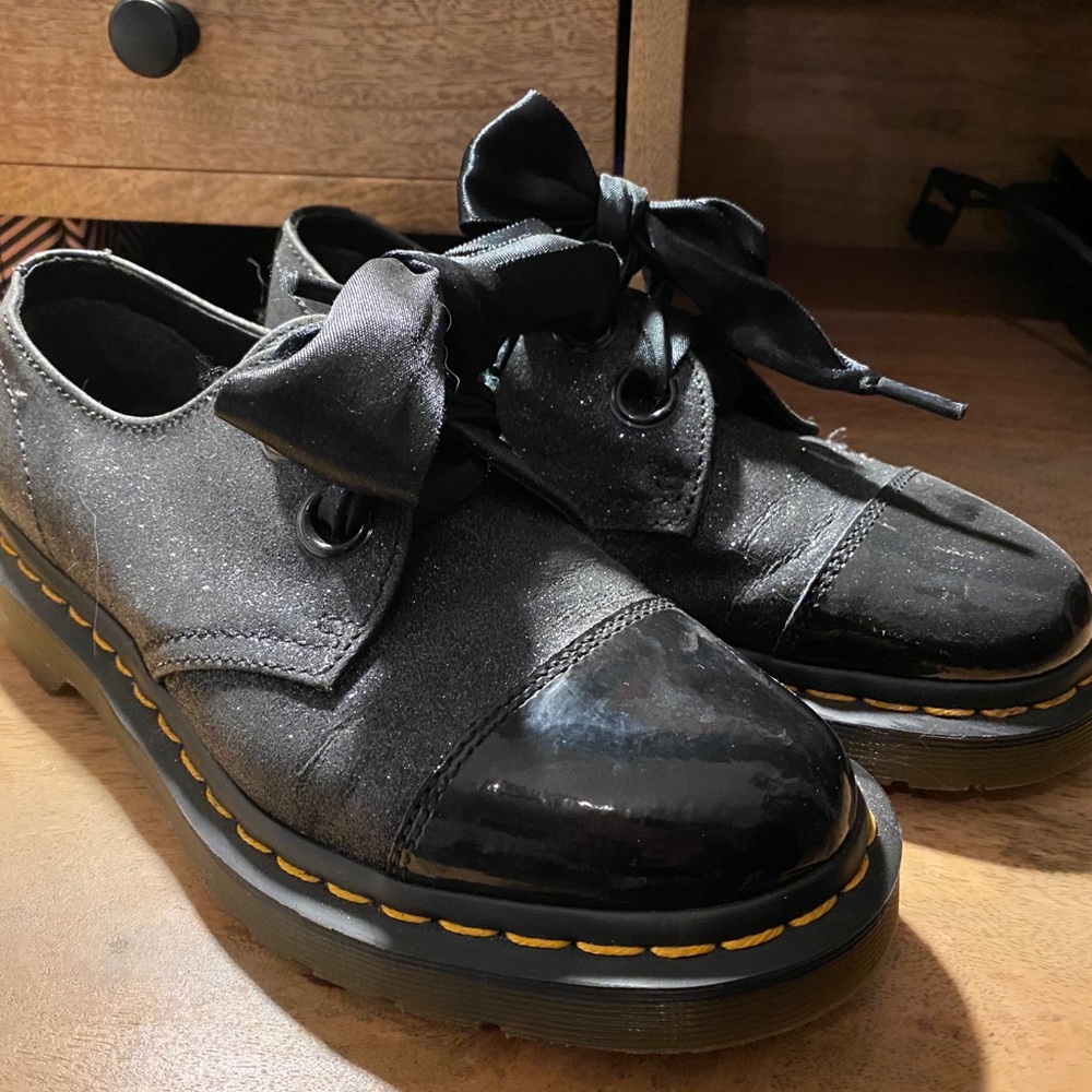 Dr Marten black glitter